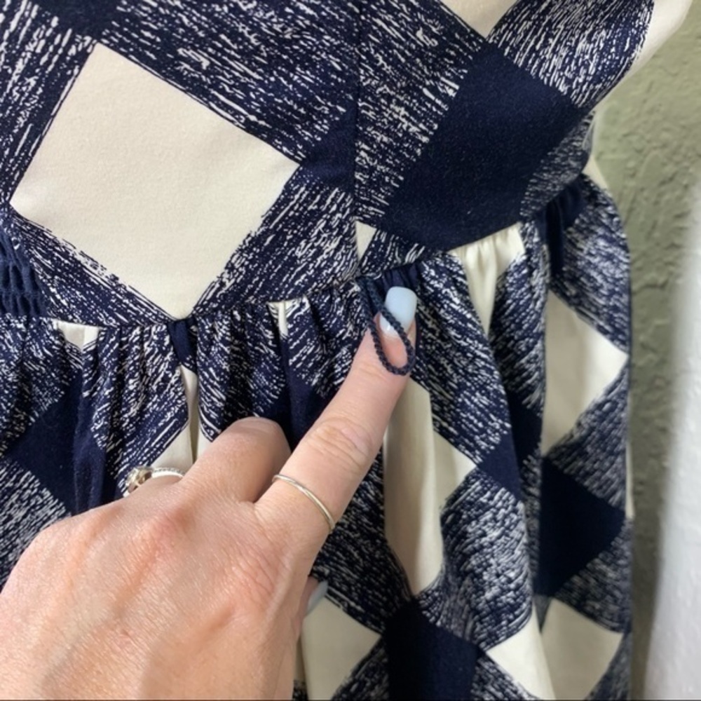 MOTHERHOOD Navy Blue & White Plaid A-Line Dress -‎ NWOT - Picture 8 of 12